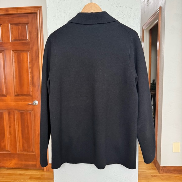 J. Crew Black Pea Sweater Coat with Gold Buttons - Picture 3 of 8